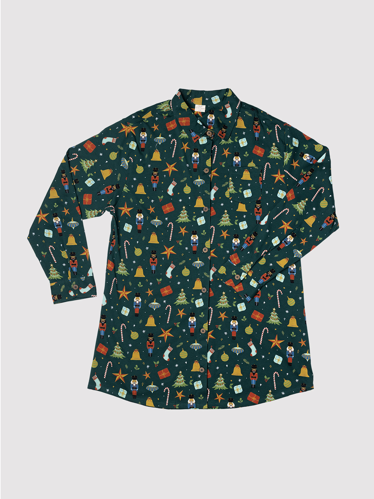 Christmas Icons Button Nightshirt