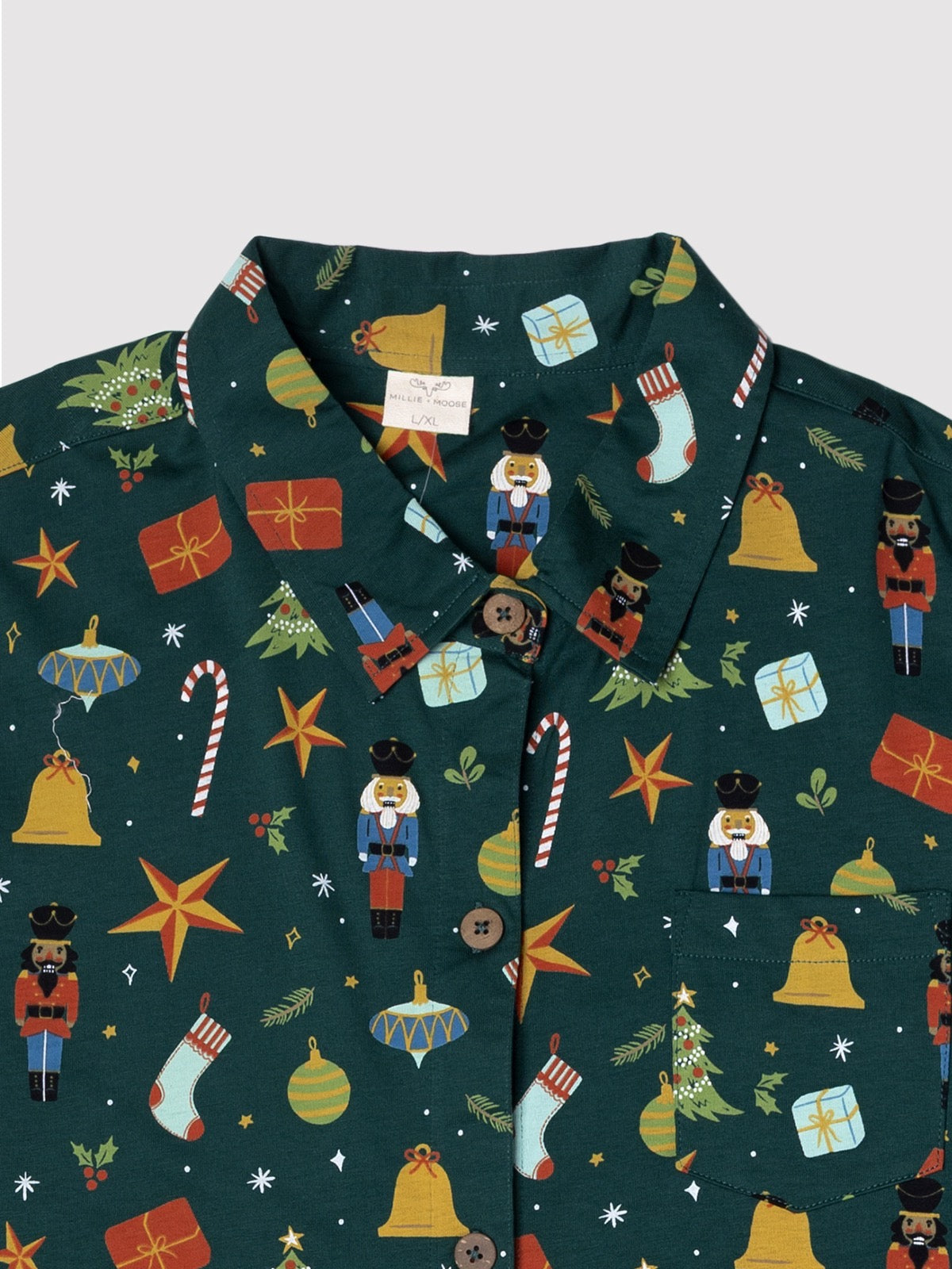 Christmas Icons Button Nightshirt