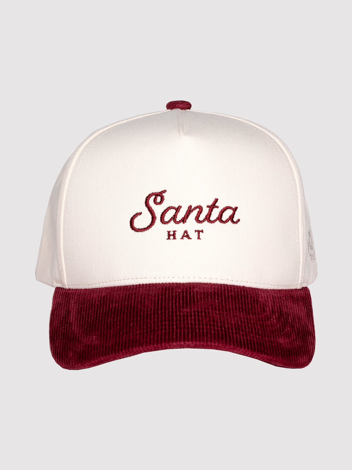 Santa Hat - Maroon 2-Tone Corduroy Brim