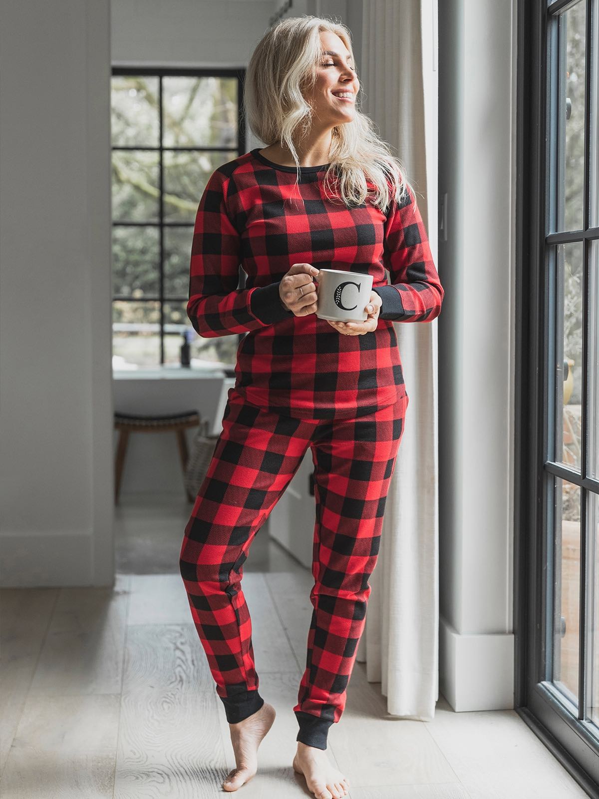 Buffalo Plaid Long Sleeve Pajama Set - Women