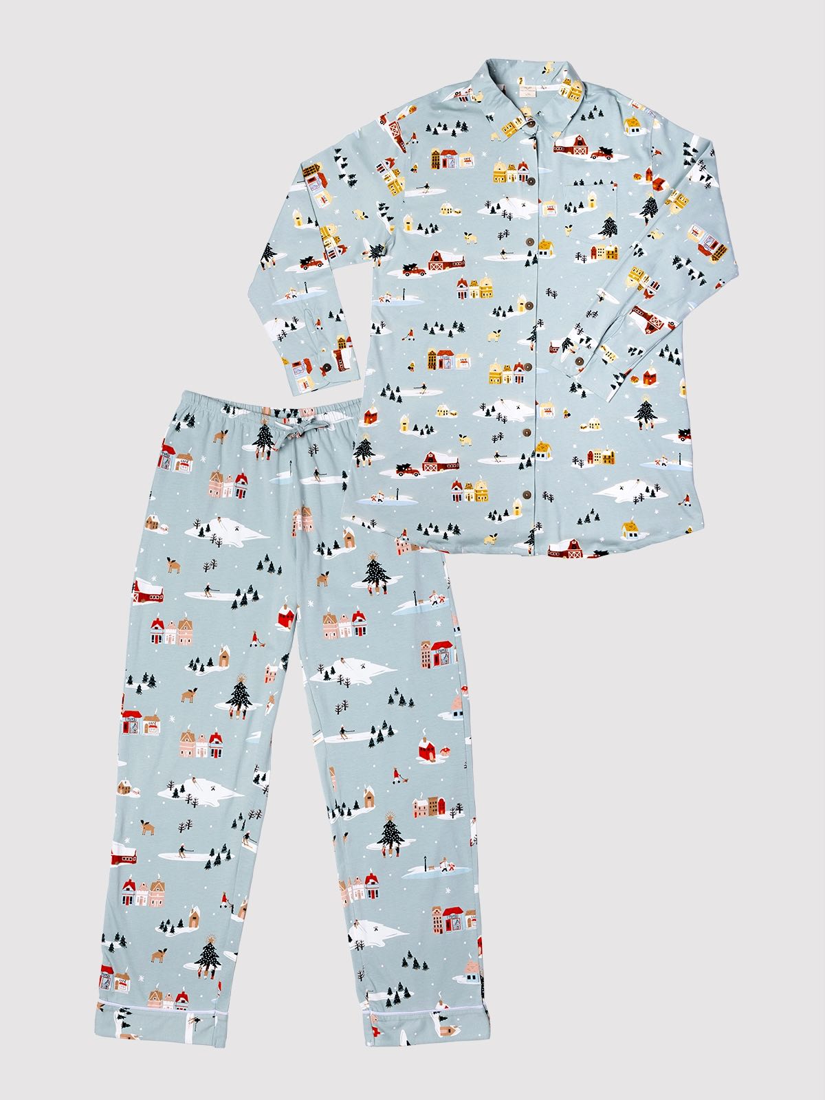 Christmas Scene Pajama Set - Women