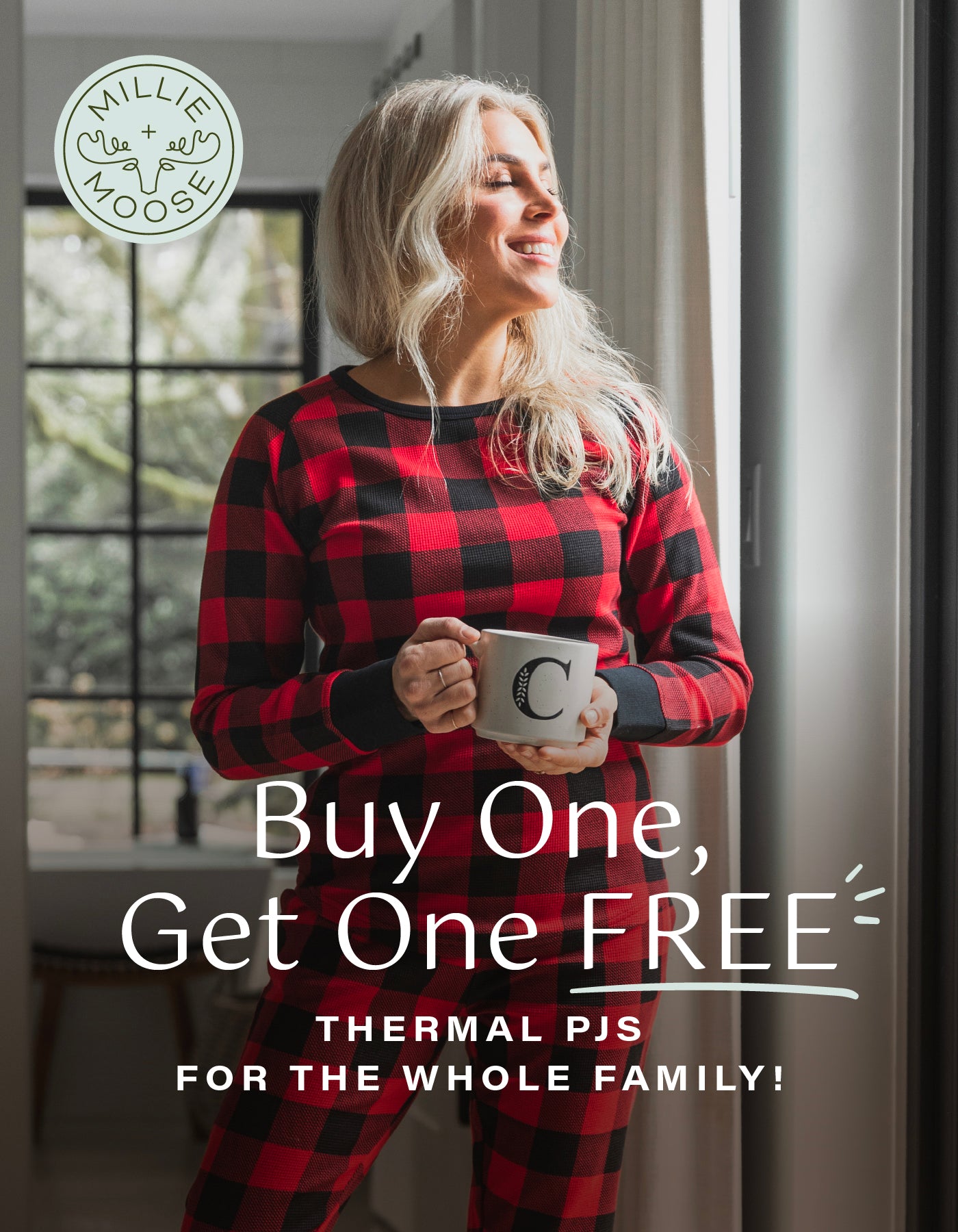 Thermal Buffalo Plaid Ladies Joggers