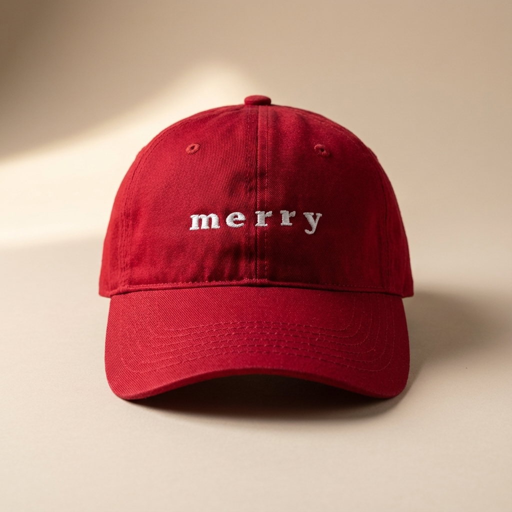 Merry Hat Dad Hat - Crimson Red