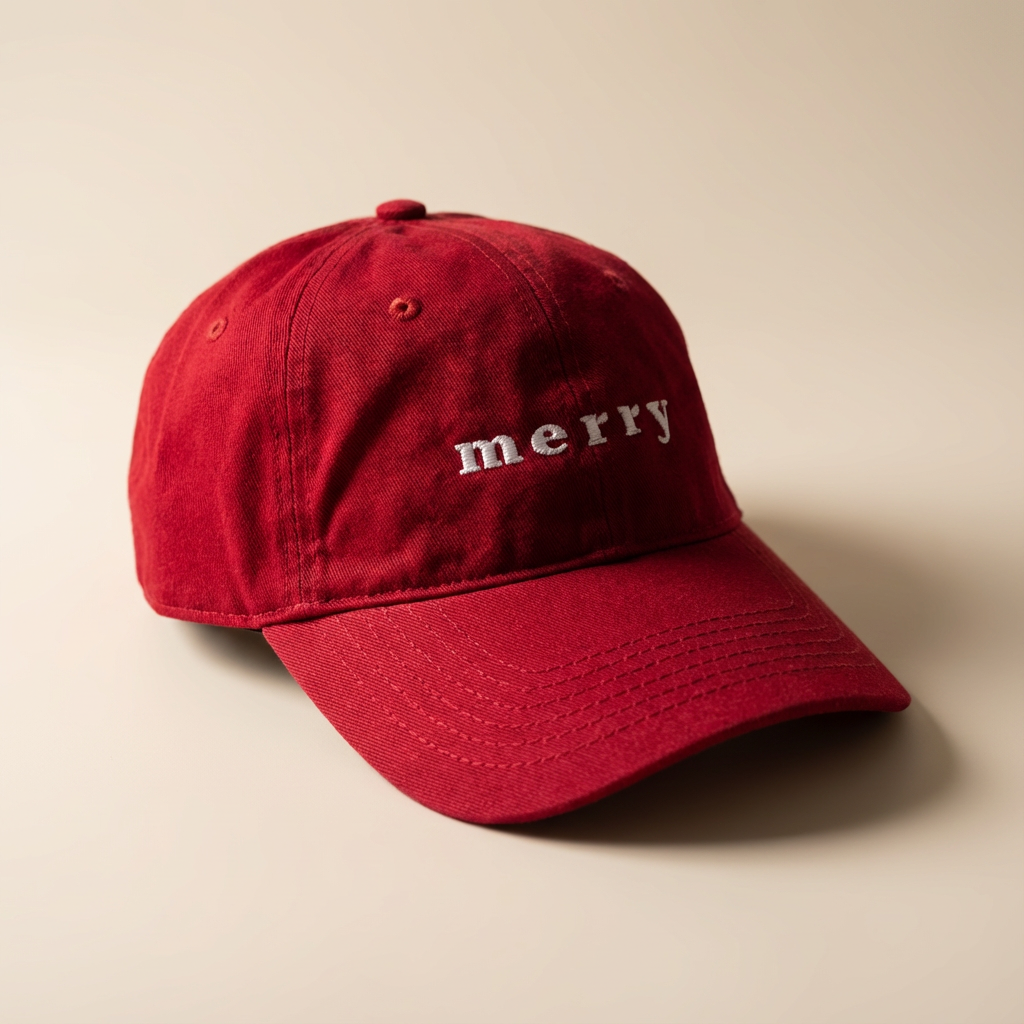 Merry Hat Dad Hat - Crimson Red